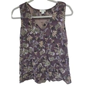 Sundance Floral Embroidered Sheer Sleeveless‎ Top XS Festival Boho